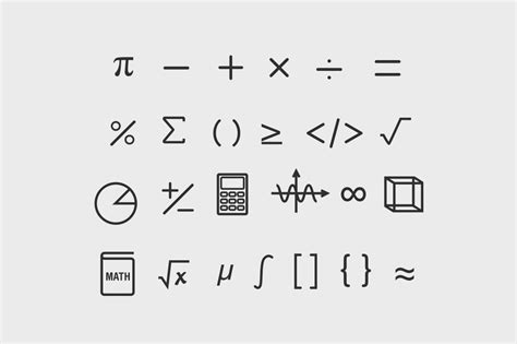 25 Math Symbol Icons Icons Creative Market