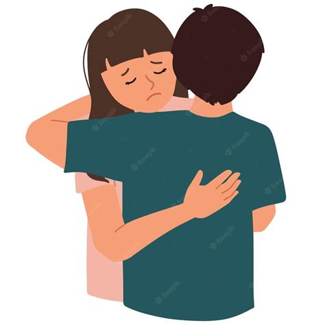 Premium Vector Hugging Sad Friend Supporting Each Other Concept