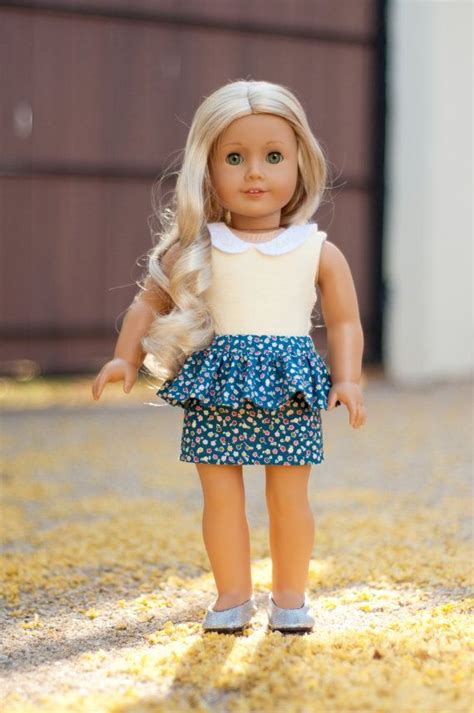 Floral Peplum Skirt For An American Girl Doll Or Other 18 Inch Etsy