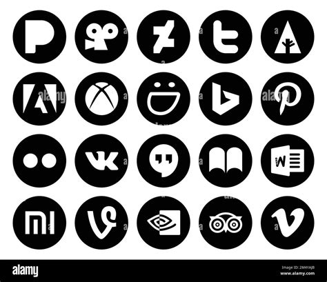 20 Social Media Icon Pack Including Vine Word Smugmug Ibooks Vk