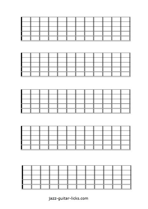 Printable Blank Guitar Neck Diagrams Chord And Scale Charts