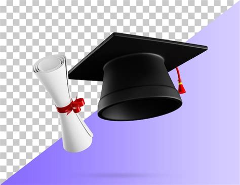 대학원 모자 3d 아이콘입니다 대학 고등학교 또는 대학교 모자 교육 학생 기호 프리미엄 PSD 파일