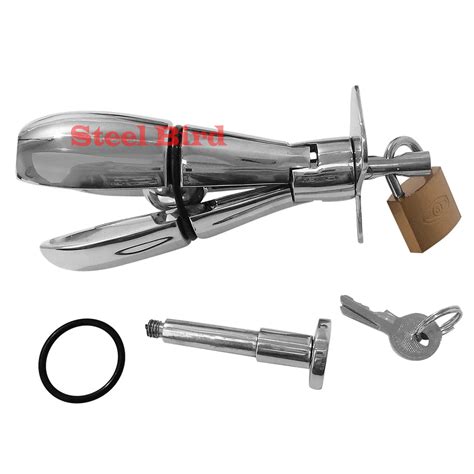 Small Locking Butt Plug Anal Lock Lockable Pear Of Anguish Plunger Style BDSM Club Stainless