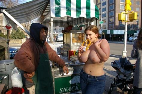 London Andrews Eating A Pretzel Topless In Nyc Huge Boobs Luscious