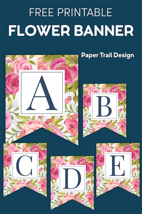 Free Printable Floral Banner Letters Paper Trail Design Paper Trail