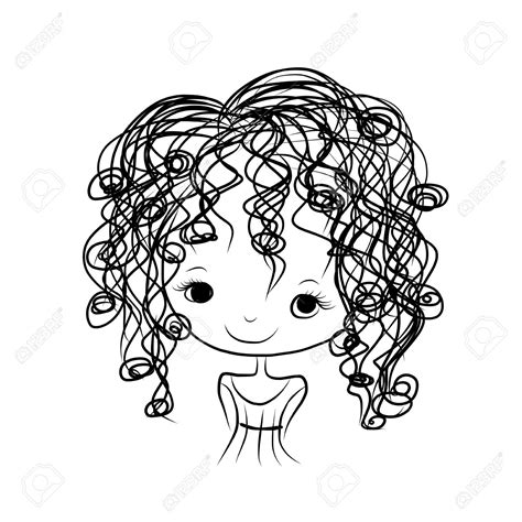 Beautiful model with long, dense, curly hairstyle and vivid makeup. Girl with curly hair clipart collection - Cliparts World 2019