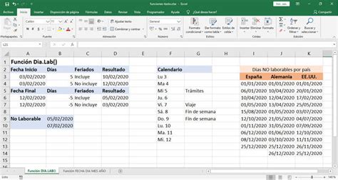 Funciones Para Trabajar Con Fechas En Excel