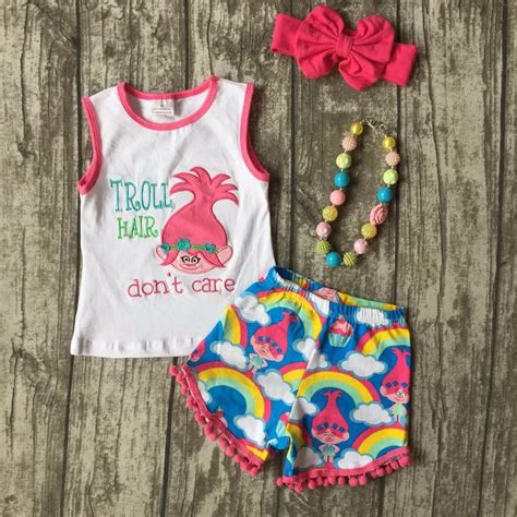 Baby Girls Shorts Sets Boutique Outfit Summer Troll Hair Donr Care