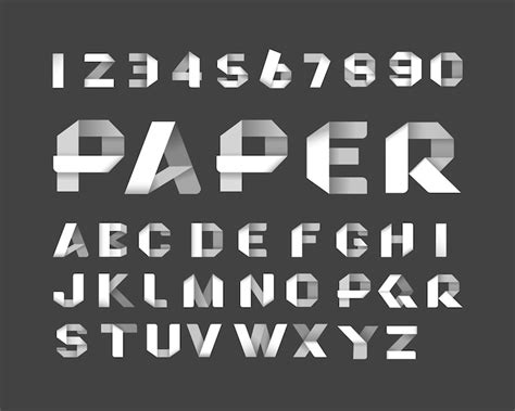 Premium Vector Folded Paper Alphabet Font