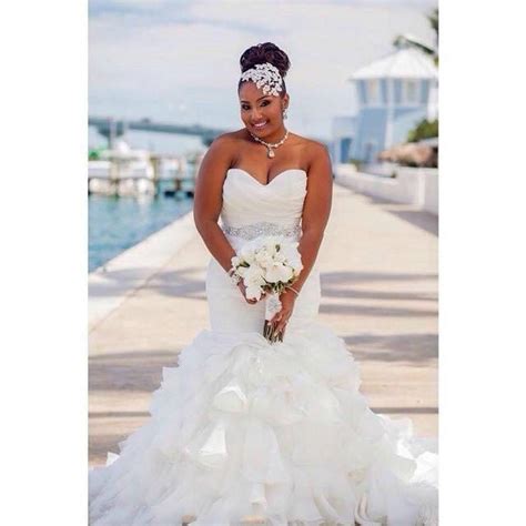 Organza mermaid wedding dress with ruffled skirt style wg3832. Stunning Mermaid Organza Plus Size Wedding Dresses Ruffles ...