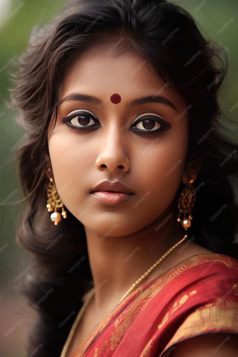 premium ai image beautiful indian woman close up generative ai