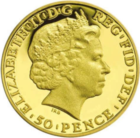 50 Pence Elizabeth Ii 4th Portrait 140 Oz Fine Gold United
