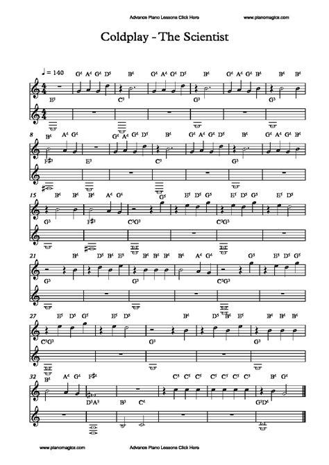Includes midi and pdf downloads. the scientist piano sheet music