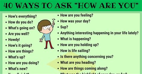 50 Other Ways To Ask How Are You In English 7esl English