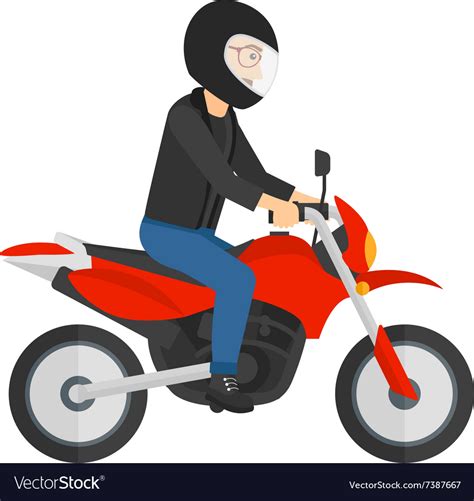 Man Riding Motorcycle Royalty Free Vector Image