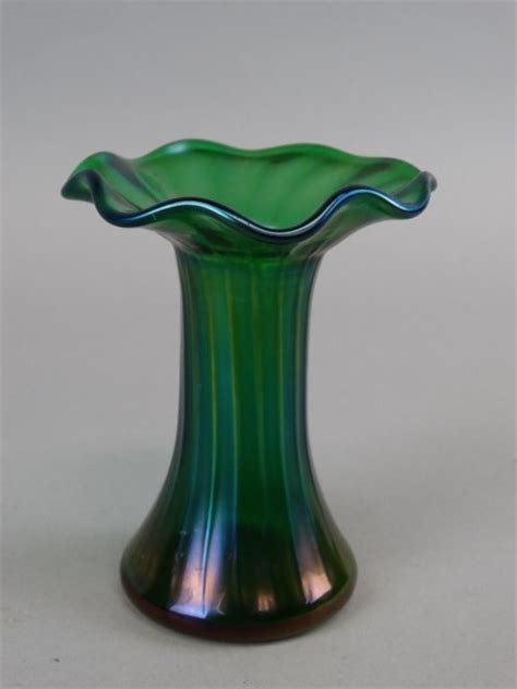 Loetz Style Iridescent Bohemian Art Glass Vase