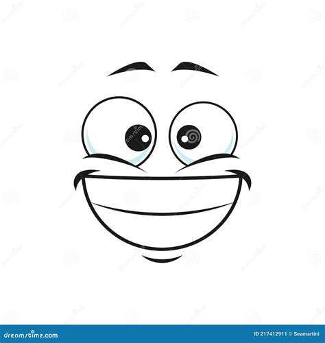Cartoon Face Vector Icon Wide Smile Facial Emoji Stock Vector Illustration Of Smile Comic