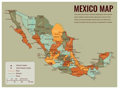 Free Download Hd Mexico Political Map Eps Illustrator Map Vector World