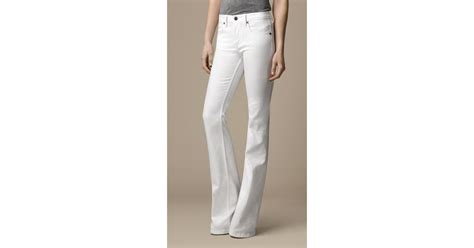 Burberry Hempton Optic White Bootcut Jeans Lyst