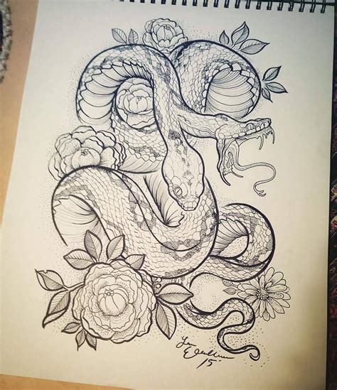 Artbylauramarie Snake Drawing Snake Tattoo Design Tattoo Design