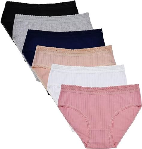Womens Multipack Cotton Full Knickers Comfy Sports Knickers Midi Lace Briefs Underwear For Women