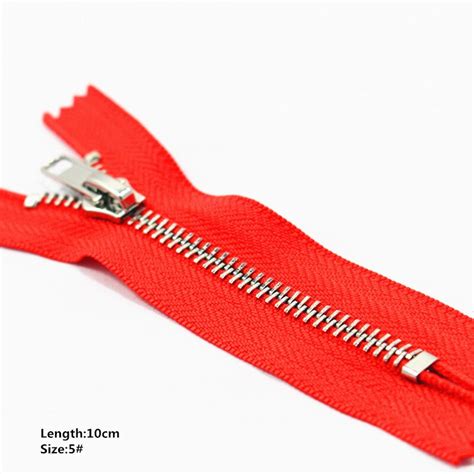 10cm 10pcs Close End Metal Zippers With Pearl Slider Multi Color 5