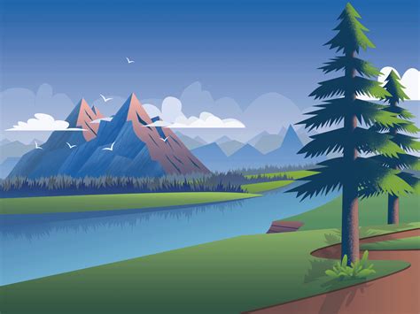 Vector Landscape By Odvut Designer On Dribbble