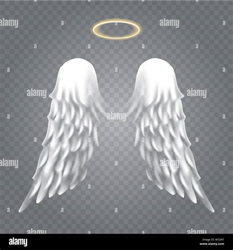 Angel Wings With Nimbus Vector Angels Golden Halo And Cute Heavenly