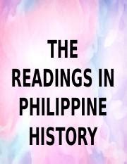 Mh Readings In The Philippine Historyoutcome Based Module Module Introduction To History