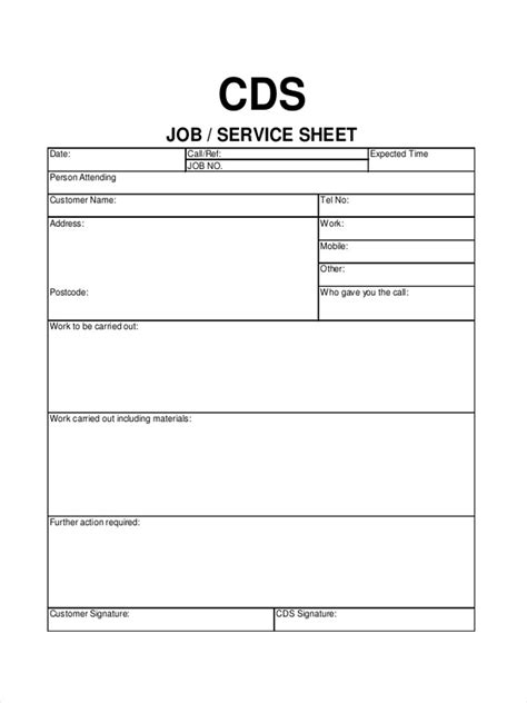 8 Top Image Simple Job Card Format In 2021 Job Cards Maintenance