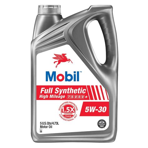 Mobil Full Synthetic 5w 30 High Mileage Engine Oil 5 Quart