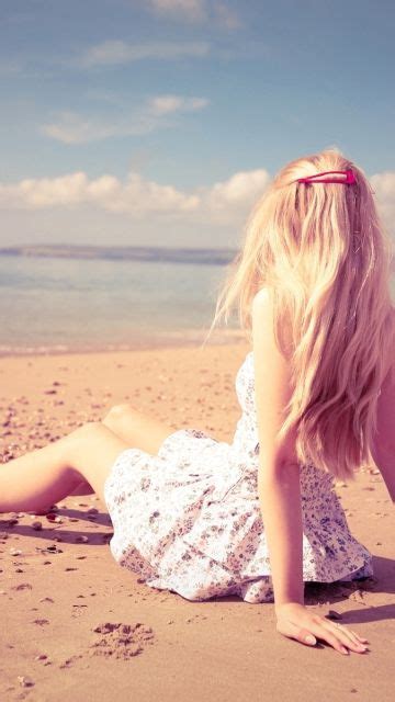 Blonde Girl On The Beach 4607 Wallpaper In 360x640 Resolution