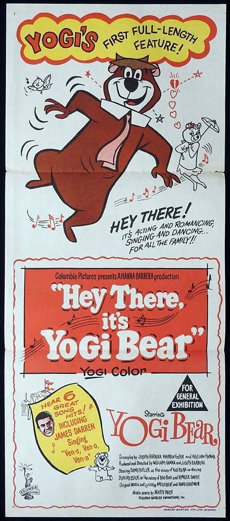 Hey There Its Yogi Bear Original Daybill Movie Poster Hanna Barbera