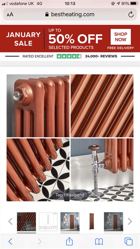 Milano Windsor Metallic Copper Vertical Traditional Column Radiator
