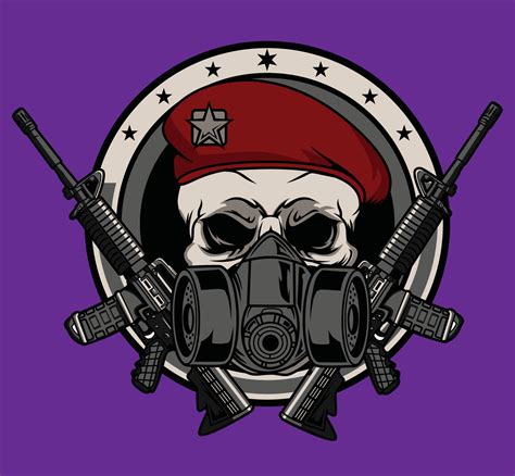 Skull With Guns Logo 3687875 Vector Art At Vecteezy