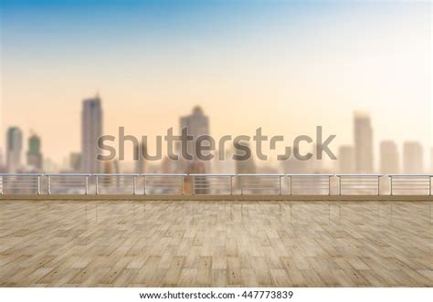 Roof Top Balcony Cityscape Background Stock Photo Edit Now 447773839