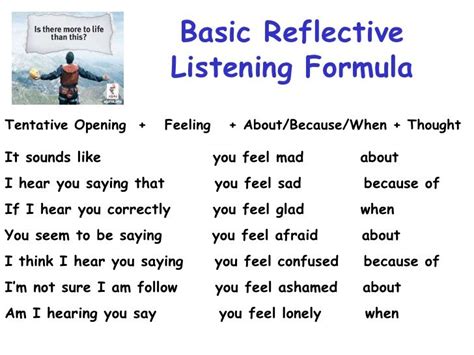 Reflective Listening Reflective Listening Listening Skills