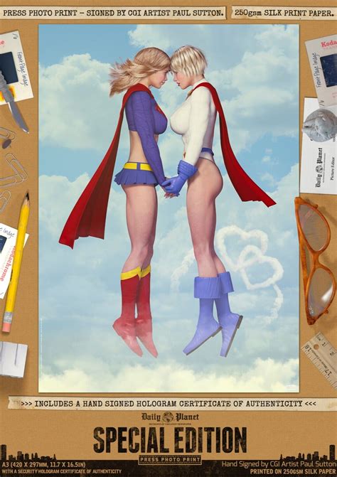Supergirl Power Girl SEXY DC Signed A Comic Print Love Is In The Air Superman EBay