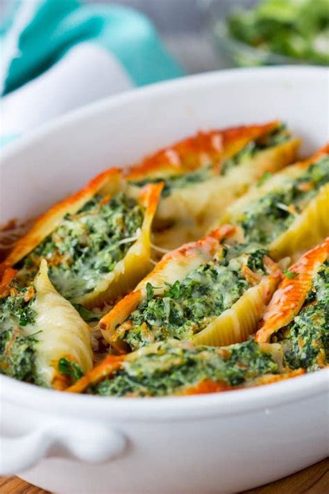 Spinach Cheese Stuffed Pasta Shells Simple Healthy Kitchen