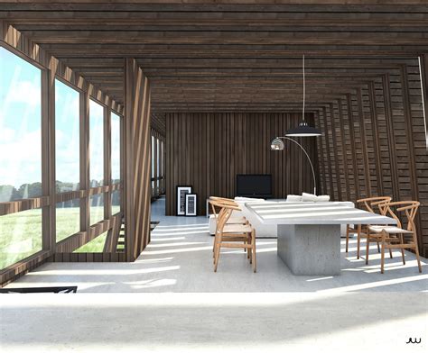 Wood House Living Javier Wainstein Cgarchitect Architectural