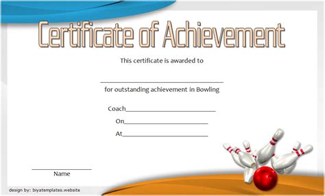 Bowling Certificate Template 7 Paddle Templates