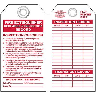 Monthly Fire Extinguisher Inspection Tags Emedco
