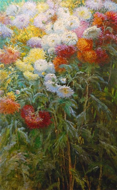 Chrysanthemums Gustave Caillebotte As Art Print Or Hand Painted Oil