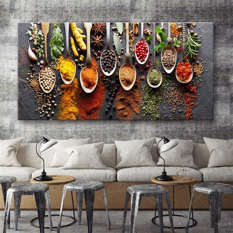 Food Painting Modern Spices Poster Canvas Modular Picture For Kitchen