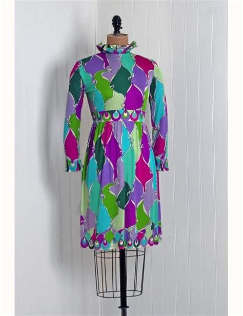 1960 s vintage emilio pucci designer couture psychedelic silk jersey mod dress fashion
