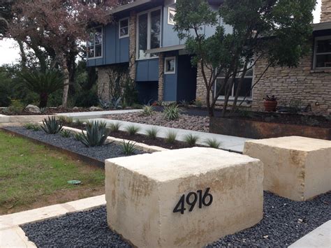 Limestone Quarry Seat Blocks With Address Midcentury Landscape