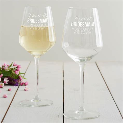Personalised Bridesmaid Wine Glass By Becky Broome