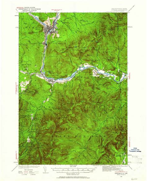 Gorham New Hampshire 1937 1961 Usgs Old Topo Map Reprint 15x15 Me