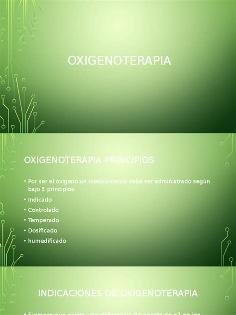 Oxigenoterapia Pdf Oxígeno Especialidades Medicas