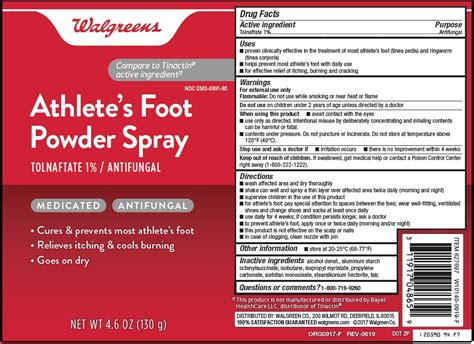 Athletes Foot Medicated Antifungal Tolnaftate Spray